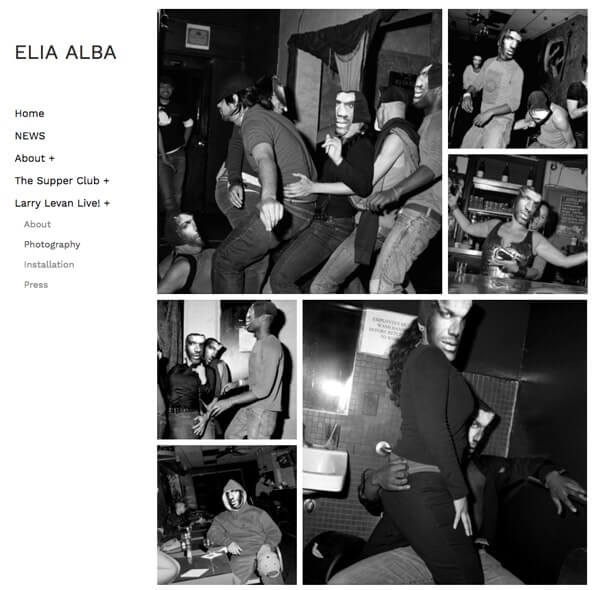 Exemplos do Website de Elia Alba Portfolio
