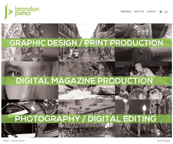 Brandon Perez Portfolio Website Voorbeelden