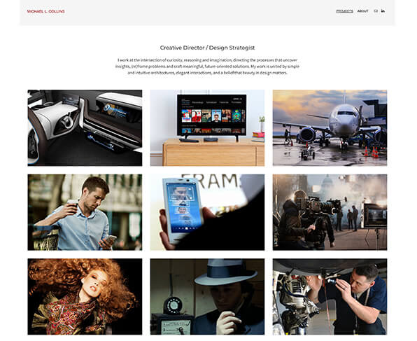 Michael L. Collins Portfolio Website Beispiele