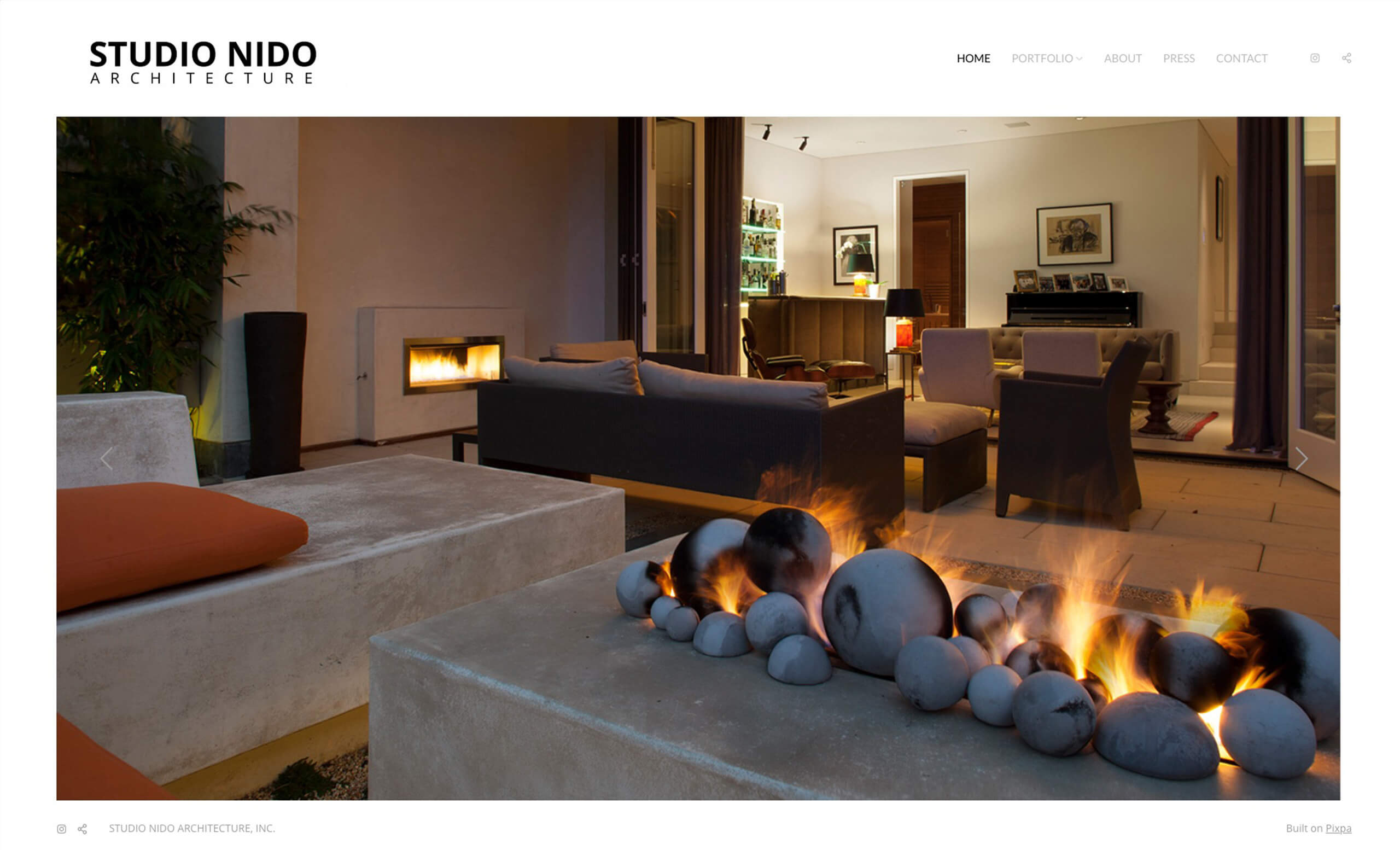 Exemplos de websites do Studio Nido Portfolio