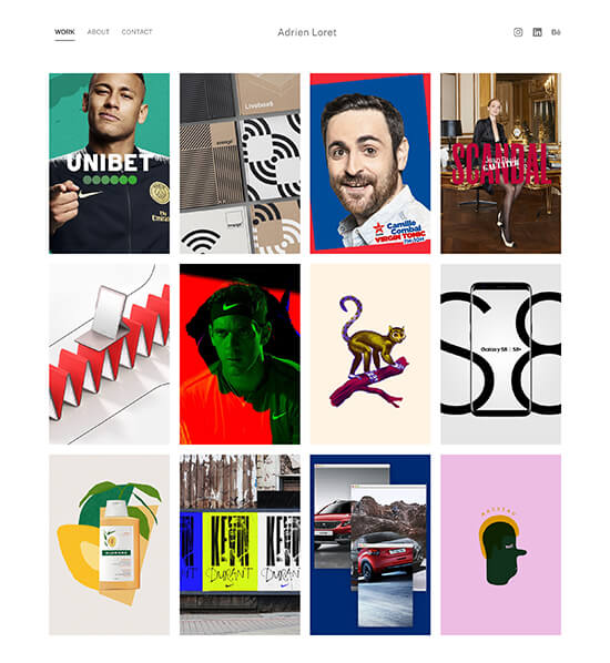 Esempi di siti web portfolio di Adrien Loret