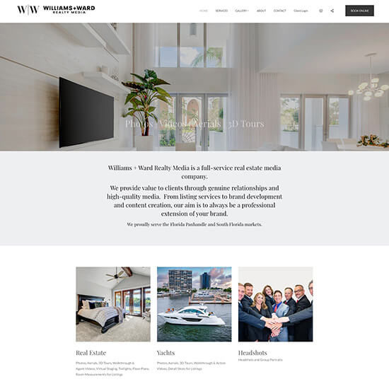 Williams + Ward Realty Media Portfolio Website Examples