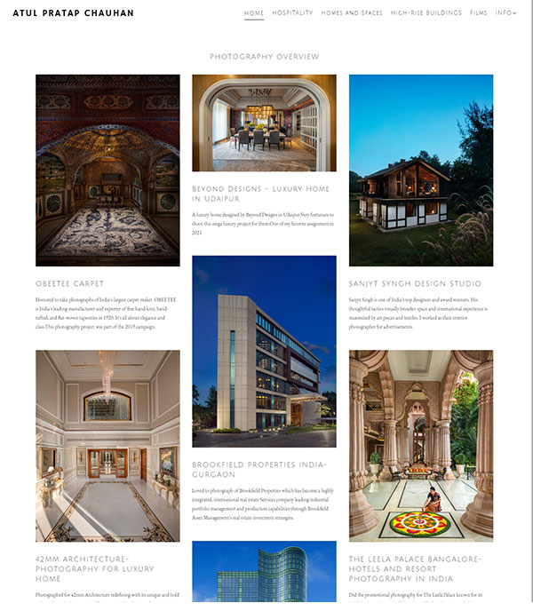 Atul Pratap Chauhan - architectural photography website - Pixpa