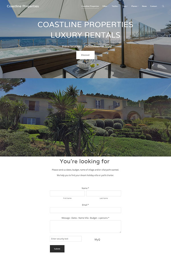 Tom Vandenhende - Luxury property rental website built using pixpa