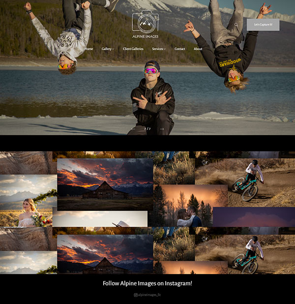  Zach Bertrand - Sítio Web de fotografia construído em Pixpa