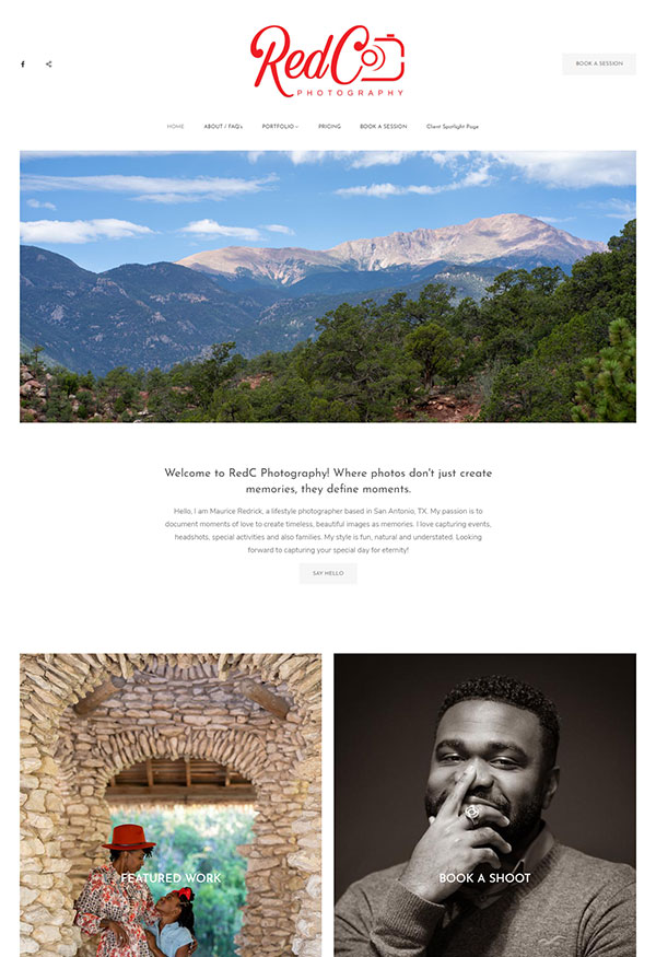 Clarence Redrick - Photography portfolio website built using Pixpa