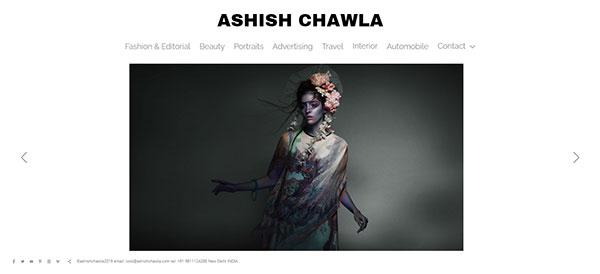 Exemplos de websites Ashish Chawla Portfolio