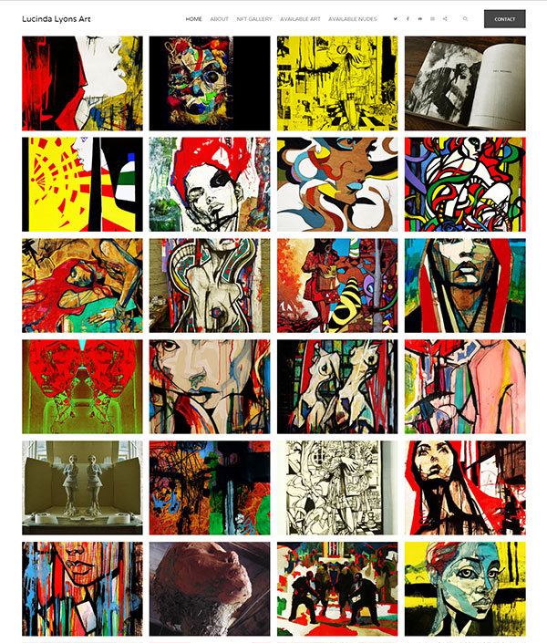 Lucinda Lyons - Portfolio de artistas desenhadores construídos em Pixpa