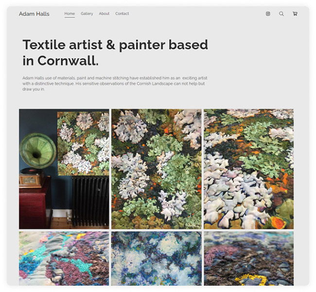 Textile Painter Adam Halls Portfolio Website