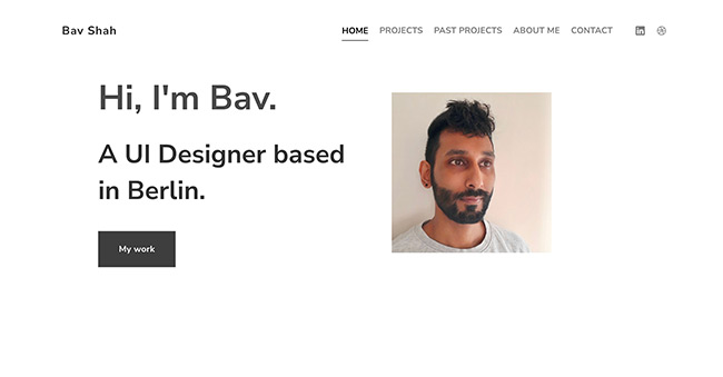 Bav Shah UX Design Portfolio Website