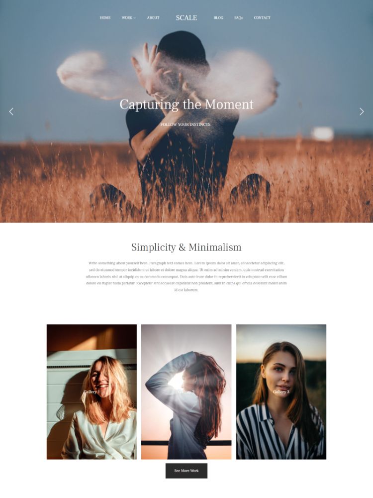 Scale -  Pixpa Fashion Portfolio Website Template