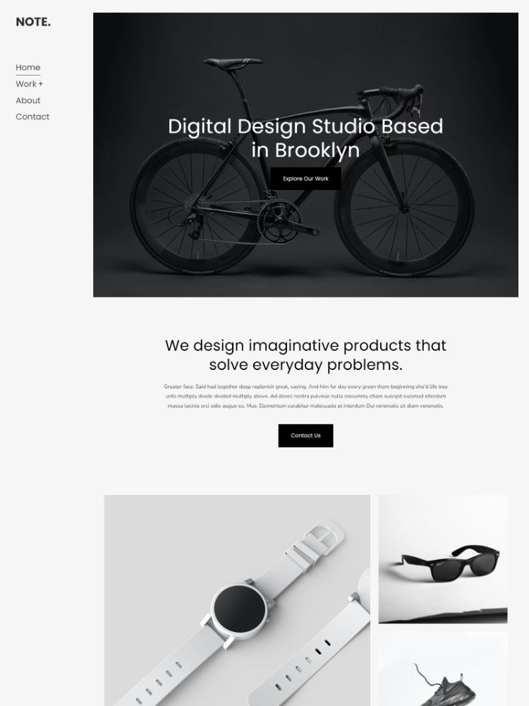 Nota - Pixpa Portfolio Website Templates