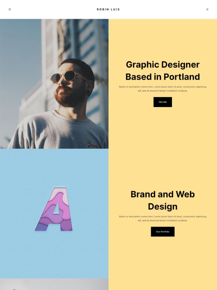 Swell - Template per siti web di grafica e web design Pixpa