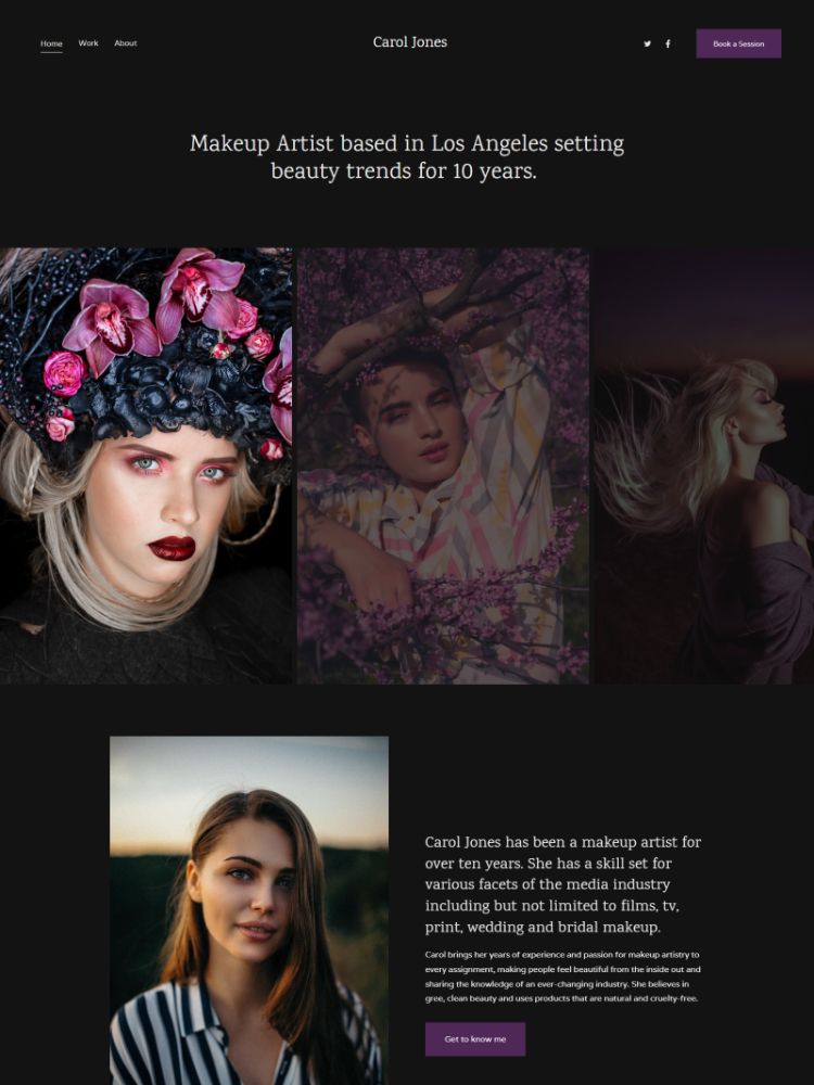 Electra - Modello di sito web di portafoglio per la moda Pixpa