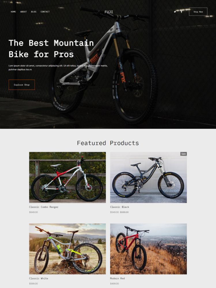 Fuji - Modelos do website Pixpa Portfolio