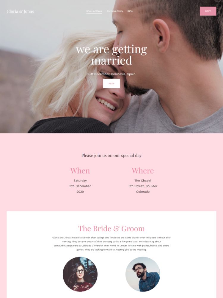 Cross - Modello di sito web di portafoglio per matrimoni Pixpa