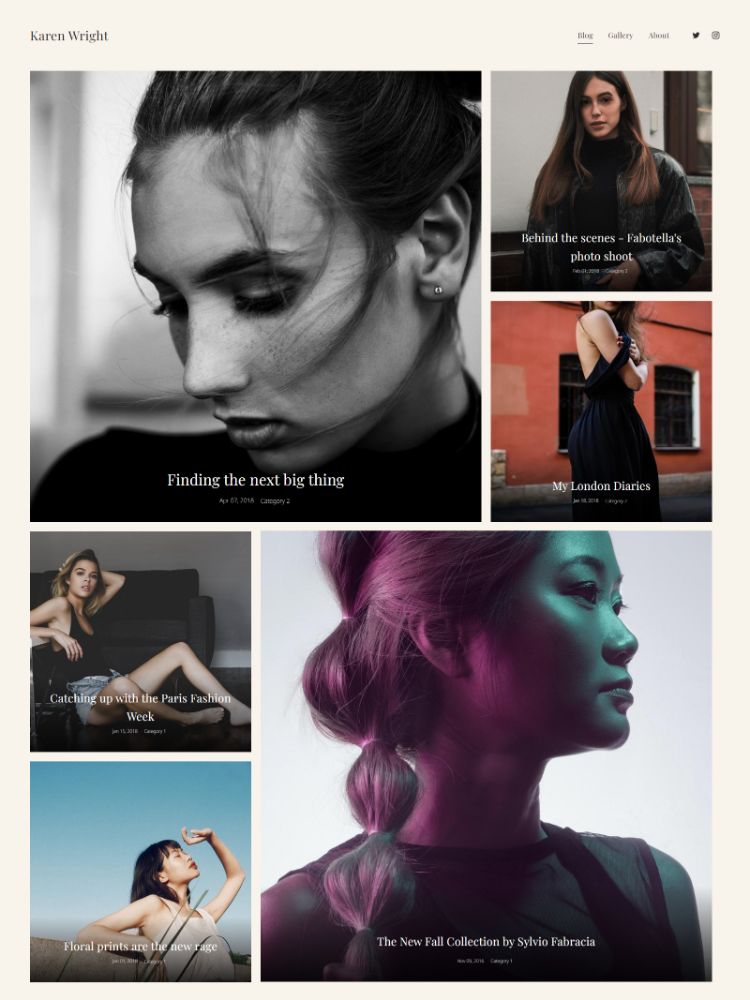 Redwood - Modelo do site da Pixpa Fashion Portfolio