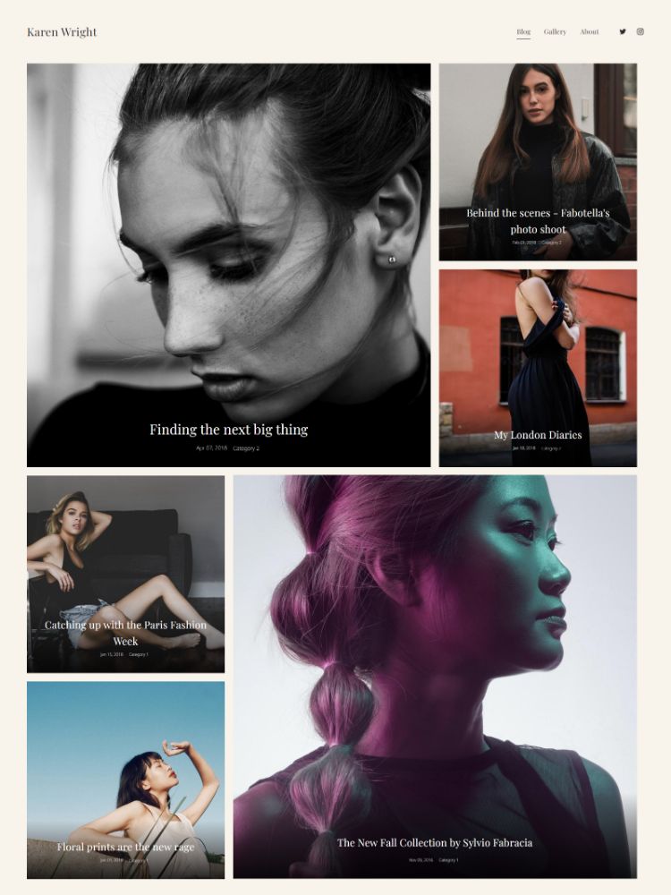 Redwood - Pixpa Fashion Portfolio Website Template