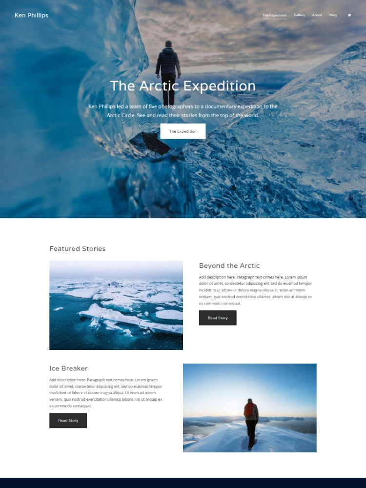 Aspect - Pixpa Portfolio Website Sjablonen