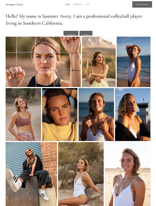 Modèle de sport Summer Avery
