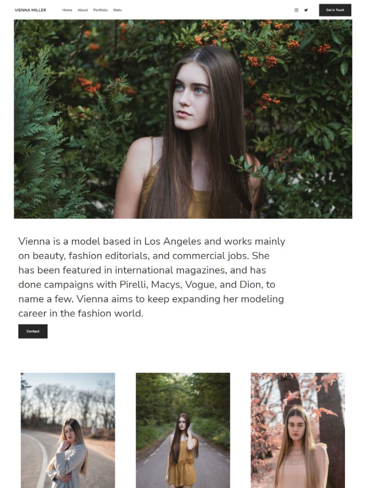 Vienna - Modello di sito web a una pagina Pixpa
