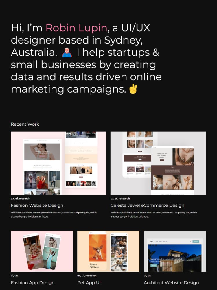 Firebrand - Pixpa One Page Website Template