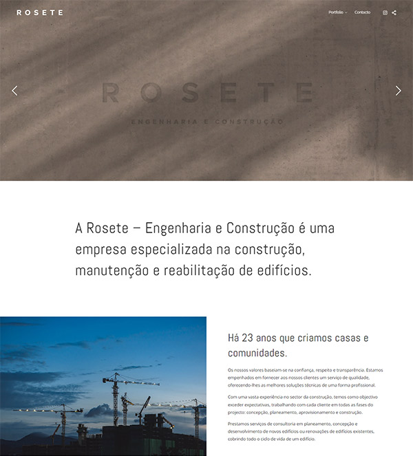 Rosete Portfolio Website Beispiele