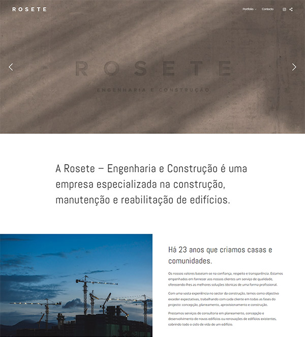 Ejemplos de sitios web de la cartera de Rosete