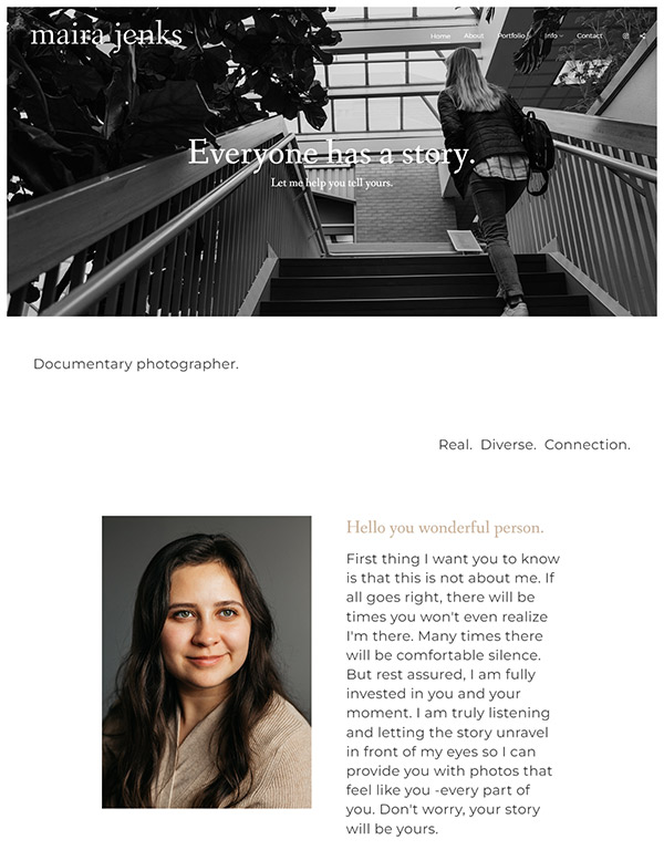 Maira Jenks Portfolio Website Examples