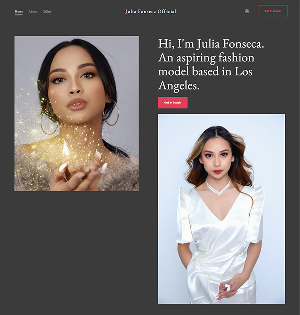Ejemplos de sitios web de la cartera de Julia Fonseca