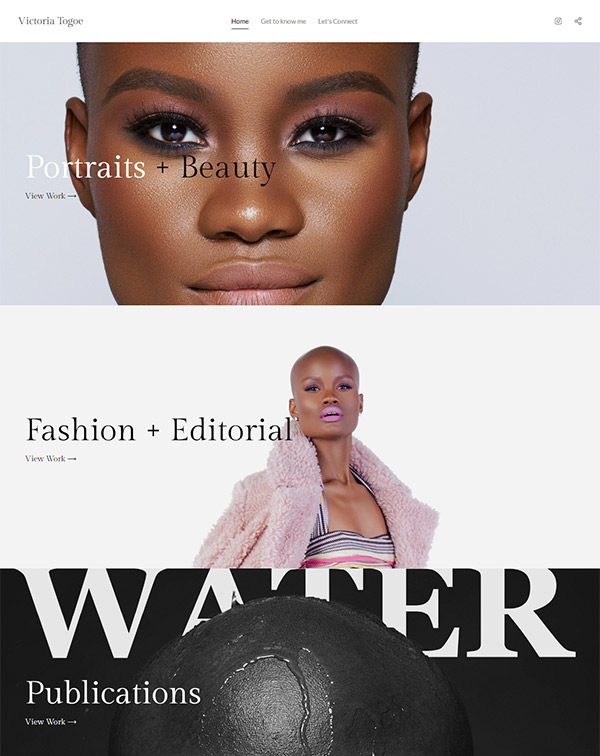 Victoria Togoe Portfolio Exemples de sites web