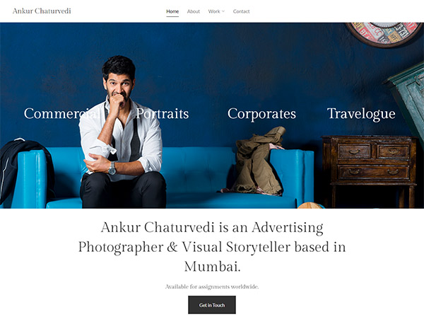Ankur Chaturvedi Esempi di siti web in portafoglio