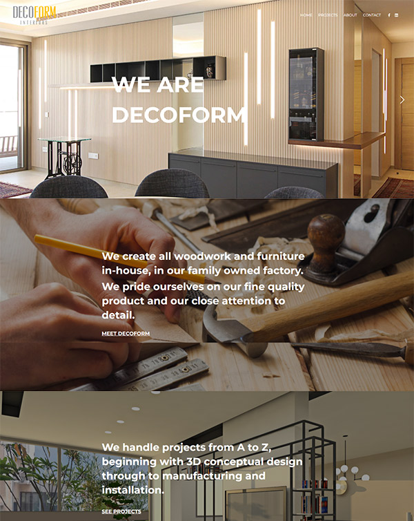 Exemples de sites Web du portefeuille Deco Form