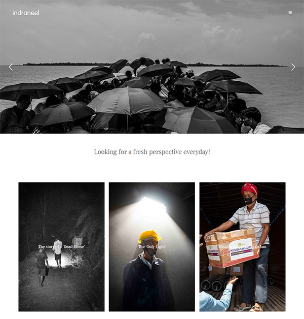 Portfolio de Indraneel Chowdhury Exemplos de websites
