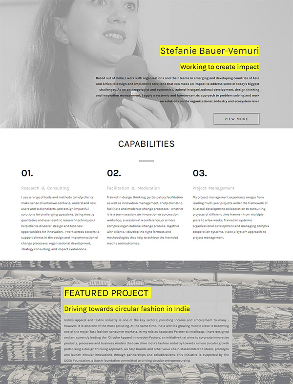 Stefanie Bauervemuri Portfolio Website Beispiele