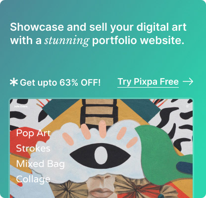 Sell your digital art via a portfolio build using pixpa