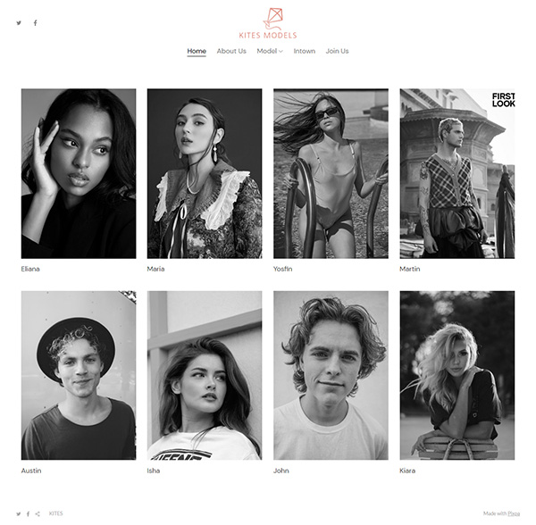 Kites Models Portfolio Website Voorbeelden