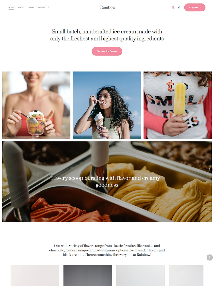 Rainbow - Pixpa Portfolio Website Templates