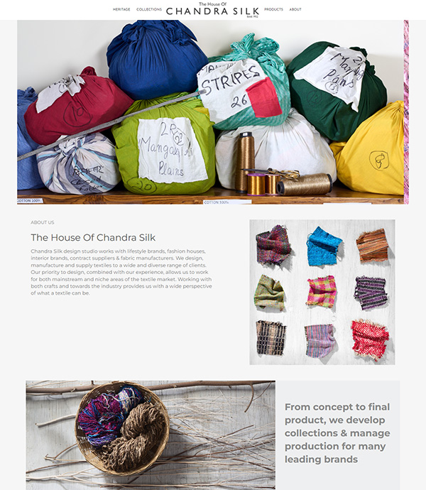 La Maison de Chandra Silk Portfolio Exemples de sites web