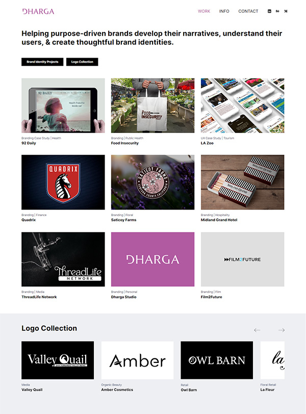 Dharga Studio Portfolio Website Beispiele