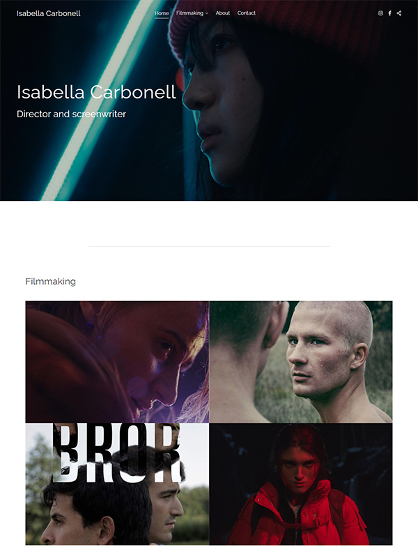 Ejemplos de sitios web de la cartera de Isabella Carbonell