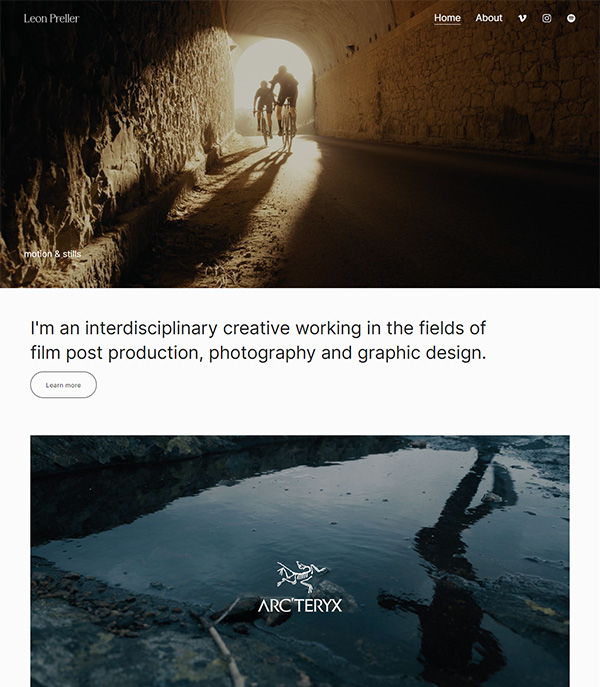 Leon Preller Portfolio Website Examples