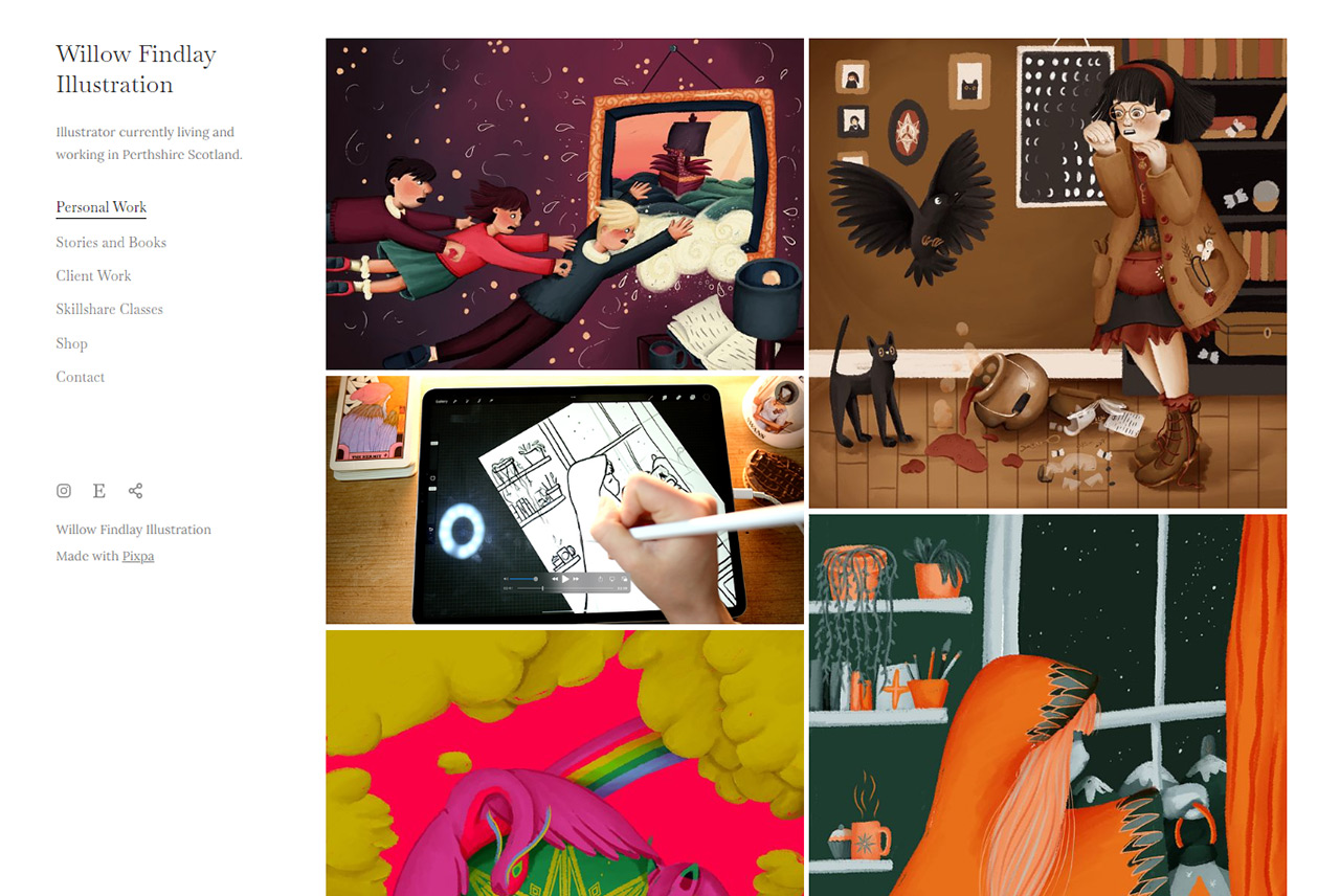 Exemples de sites Web d'illustration